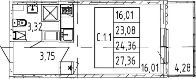 Купить Студию в новостройках у метро Проспект Большевиков в Санкт-Петербурге. Вариант № 100762, 0, площадь -  квм, цена 5434888 рублей