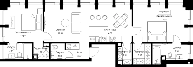 Купить двухкомнатную квартиру у метро Мякинино в Москве. Вариант № 141777, 0, площадь -  квм, цена 35055163 рублей