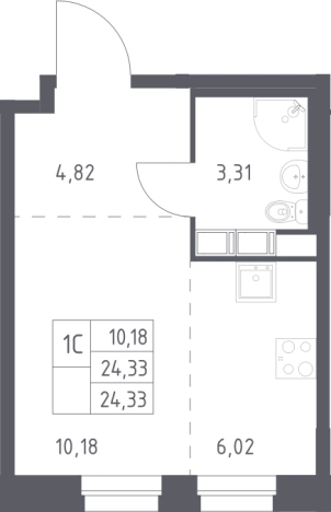Купить Студию в ЖК ЭкоБунино в Москве. Вариант № 2673338, 0, площадь -  квм, цена 8330362 рублей
