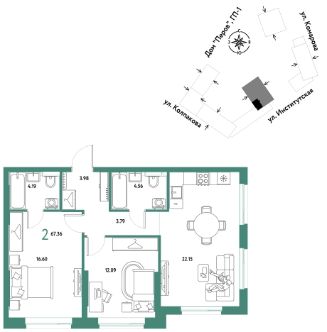 Купить квартиру в ЖК Страна.Парковая в Мытищах. Вариант № 10440744, 0, площадь -  квм, цена 27453333 рублей