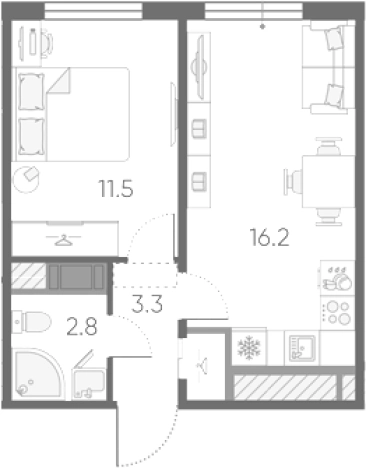 Купить двухкомнатную квартиру на улице проспект Большевиков в Санкт-Петербурге. Вариант № 7258009, 0, площадь -  квм, цена 8599058 рублей