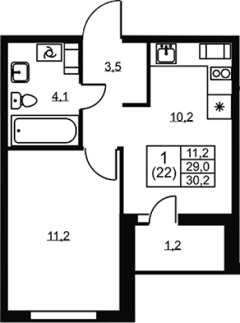 Купить однокомнатную квартиру в ЖК Ермак в Ленинградской области. Вариант № 6610022, 0, площадь -  квм, цена 4726000 рублей