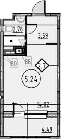 Купить Студию в новостройках у метро Обухово в Санкт-Петербурге. Вариант № 4163675, 0, площадь -  квм, цена 5828756 рублей