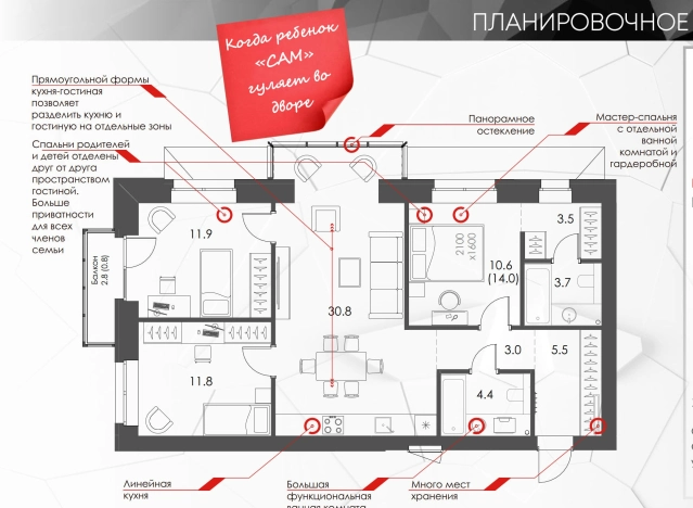 . Вариант № 123867, 0, площадь - 86 квм, цена 12426110 рублей