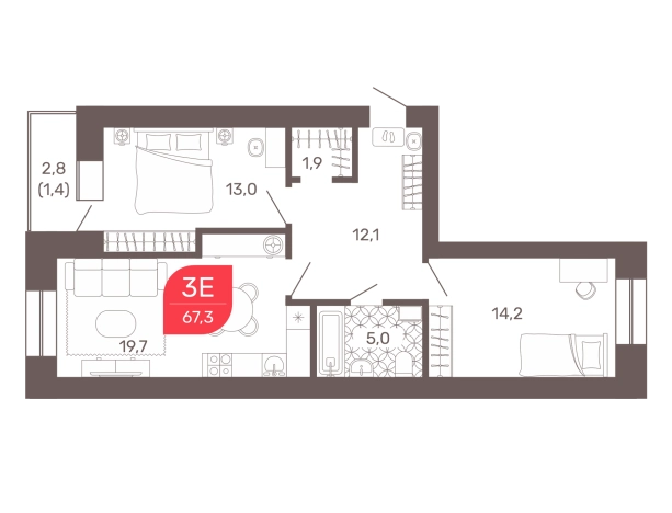 Купить квартиру в новостройках в Чите. Вариант № 9313379, 0, площадь -  квм, цена 10095000 рублей