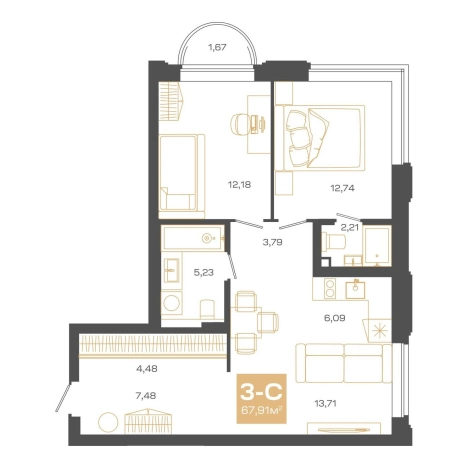 Купить трехкомнатную квартиру в ЖК Пульсар в Новосибирске. Вариант № 9961140, 0, площадь -  квм, цена 16696000 рублей