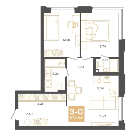 Купить трехкомнатную квартиру в ЖК Пульсар в Новосибирске. Вариант № 9960595, 0, площадь -  квм, цена 16729000 рублей