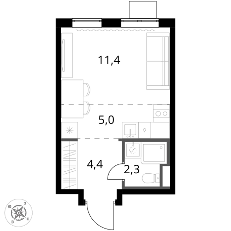Купить однокомнатную квартиру у метро Битца в Видном. Вариант № 9949639, 0, площадь -  квм, цена 9043650 рублей