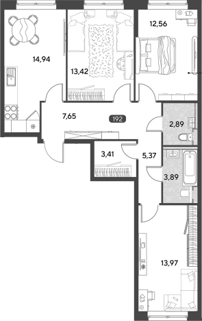 Купить трехкомнатную квартиру в Калуге. Вариант № 123037, 0, площадь -  квм, цена 8817178 рублей