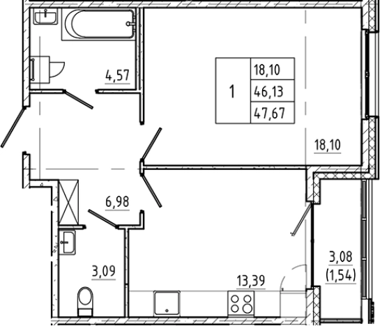 Купить однокомнатную квартиру на улице 7-я линия Васильевского острова в Санкт-Петербурге. Вариант № 7598281, 0, площадь -  квм, цена 21078845 рублей