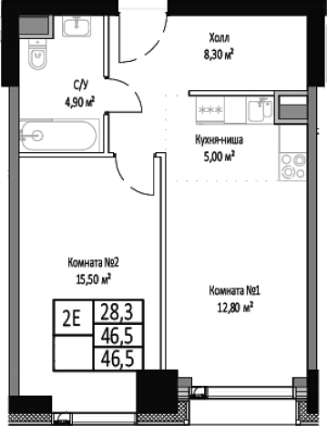 Купить двухкомнатную квартиру в районе Ярославский в Москве. Вариант № 85152, 0, площадь -  квм, цена 13345500 рублей