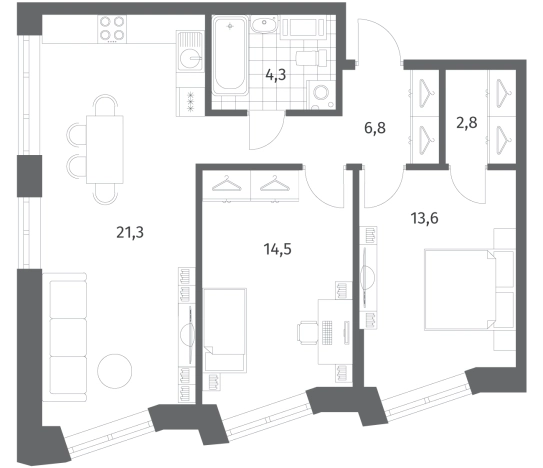 Купить трехкомнатную квартиру в ЖК NEWПИТЕР в Ленинградской области. Вариант № 5258649, 0, площадь -  квм, цена 11128000 рублей