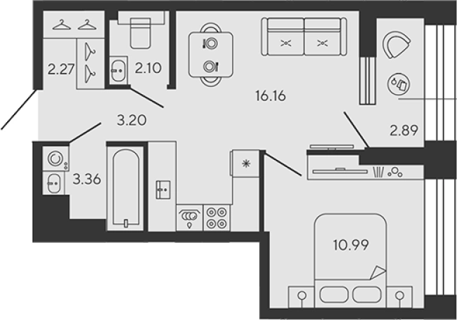 Купить двухкомнатную квартиру в ЖК BASHNI ELEMENT в Санкт-Петербурге. Вариант № 4162234, 0, площадь -  квм, цена 18110670 рублей