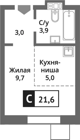 Купить Студию в районе Новокуркино в Химках. Вариант № 123747, 0, площадь -  квм, цена 4860832 рублей