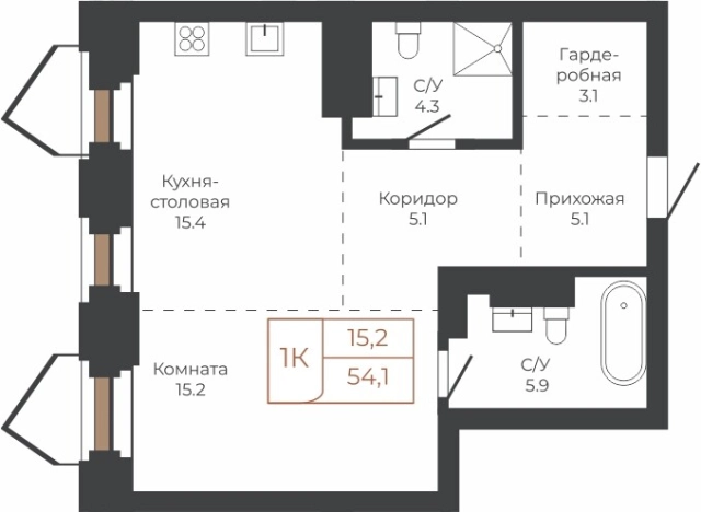 Купить однокомнатную квартиру в Барнауле. Вариант № 6841536, 0, площадь -  квм, цена 14999040 рублей