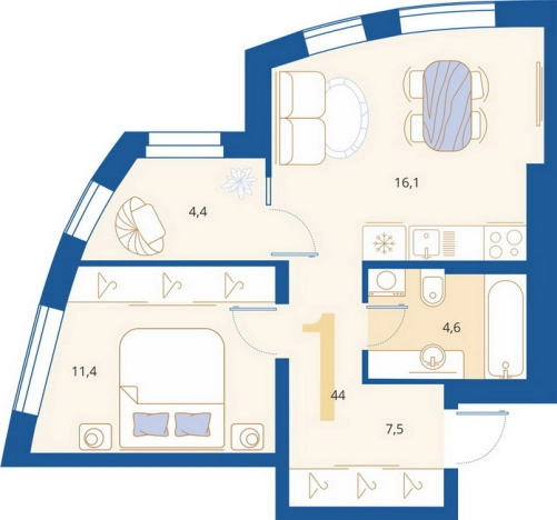 Купить квартиру в районе Октябрьский в Пензенской области. Вариант № 96531, 0, площадь - квм, цена 4884000 рублей