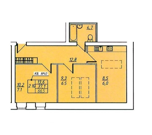 . Вариант № 75242, 0, площадь - 62.5 квм, цена 7187500 рублей