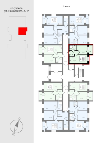 Купить однокомнатную квартиру в новостройках в Владимирской области. Вариант № 4863239, 2, площадь -  квм, цена 6339458 рублей