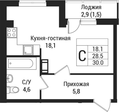 Купить Студию в новостройках в Всеволожске. Вариант № 7832465, 0, площадь -  квм, цена 4297500 рублей