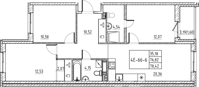 Купить многокомнатную квартиру в ЖК Энфилд в Ленинградской области. Вариант № 7830551, 0, площадь -  квм, цена 13480398 рублей