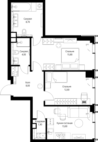 Купить квартиру на улице Верейская в Москве. Вариант № 10380877, 0, площадь -  квм, цена 34690200 рублей