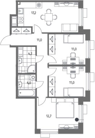 Купить многокомнатную квартиру в новостройках в ЖК Парусная 1 в Санкт-Петербурге. Вариант № 7265876, 0, площадь -  квм, цена 25060000 рублей