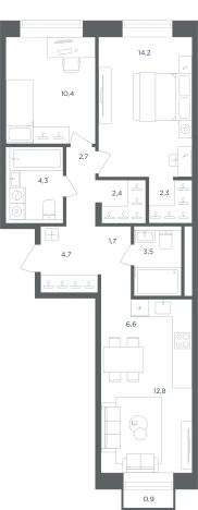 Купить трехкомнатную квартиру в Одинцове. Вариант № 160874, 0, площадь -  квм, цена 18098117 рублей
