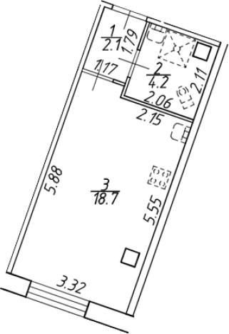 Купить Студию в ЖК Ромашки в Мурине. Вариант № 4038269, 0, площадь -  квм, цена 3500000 рублей