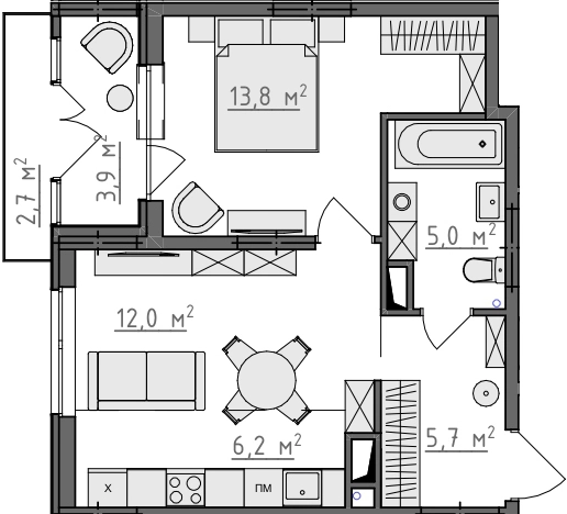 Купить квартиру в ЖК Квартал Новаторов в Владимире. Вариант № 156222, 0, площадь -  квм, цена 4682380 рублей