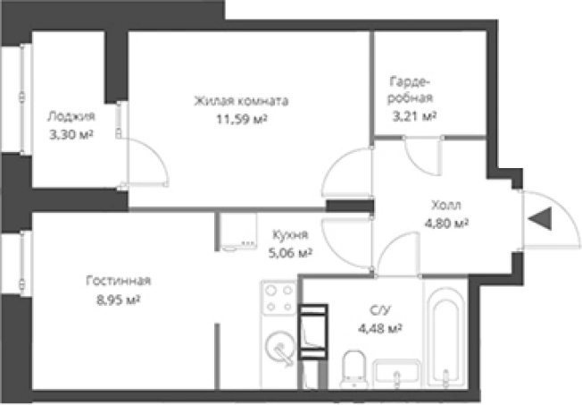 Купить двухкомнатную квартиру у метро Парнас в Сертолове. Вариант № 6057323, 0, площадь -  квм, цена 6423436 рублей