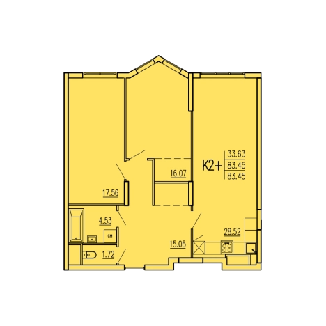. Вариант № 82354, 0, площадь - 83.45 квм, цена 6308820 рублей