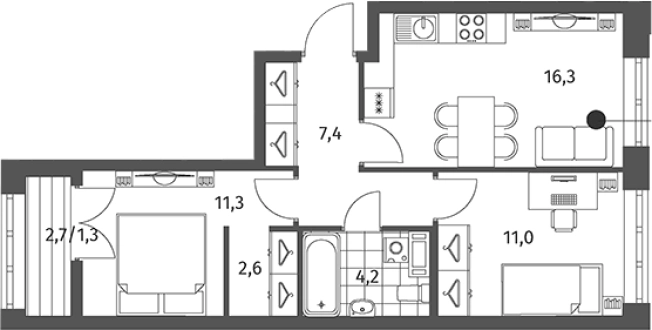 Купить трехкомнатную квартиру в ЖК NEWПИТЕР в Ленинградской области. Вариант № 5258998, 0, площадь -  квм, цена 9505000 рублей