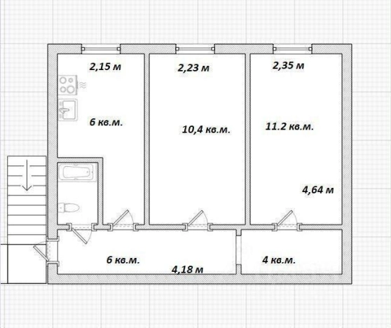 Купить двухкомнатную квартиру в Санкт-Петербурге. Вариант № 8804831, 12, площадь -  квм, цена 13000000 рублей