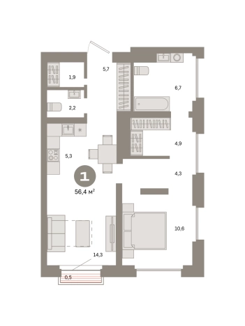 Купить однокомнатную квартиру в новостройках в ЖК Метроном в Москве. Вариант № 125866, 0, площадь -  квм, цена 21420000 рублей