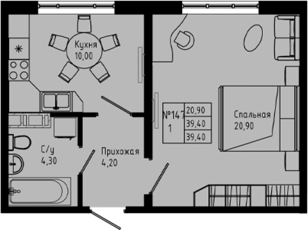 Купить однокомнатную квартиру в Коммунаре. Вариант № 8472605, 0, площадь -  квм, цена 4649200 рублей