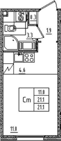 Купить Студию на улице Товарищеский проспект в Санкт-Петербурге. Вариант № 6608791, 0, площадь -  квм, цена 6545979 рублей