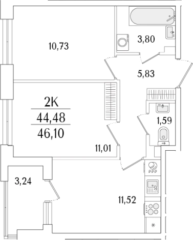 Купить двухкомнатную квартиру в новостройках в ЖК Гранат в Санкт-Петербурге. Вариант № 6258304, 0, площадь -  квм, цена 15486861 рублей