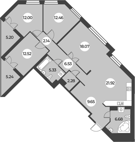 Купить многокомнатную квартиру на улице Ленинский проспект в Санкт-Петербурге. Вариант № 7254293, 0, площадь -  квм, цена 27066000 рублей