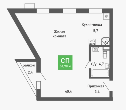 Купить Студию в ЖК Ключи Club в Воронеже. Вариант № 146546, 0, площадь -  квм, цена 7795800 рублей