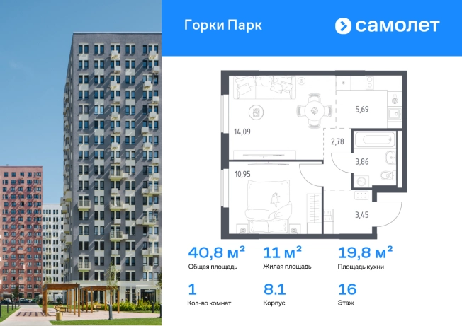 Купить квартиру в ЖК Горки Парк в Московской области. Вариант № 2486380, 0, площадь - квм, цена 7163420 рублей