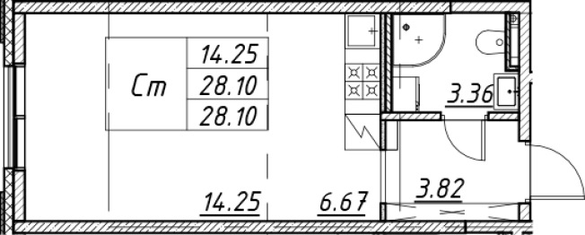 Купить квартиру в новостройках у метро Елизаровская в Санкт-Петербурге. Вариант № 7849847, 0, площадь -  квм, цена 8321112 рублей