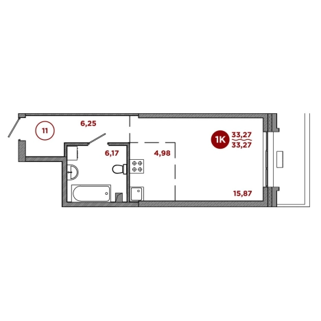 Купить однокомнатную квартиру в Приморском крае. Вариант № 10270823, 1, площадь -  квм, цена 6822000 рублей