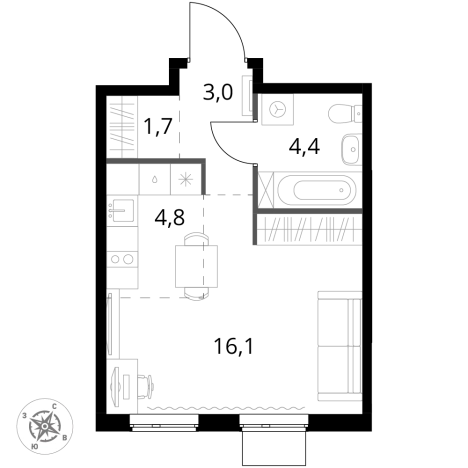 Купить квартиру в районе Гольяново в Москве. Вариант № 3574135, 0, площадь -  квм, цена 19134000 рублей