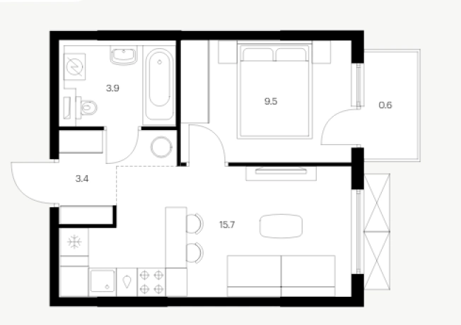 Купить однокомнатную квартиру в ЖК Савин Парк в Нижегородской области. Вариант № 2742422, 0, площадь -  квм, цена 5481360 рублей