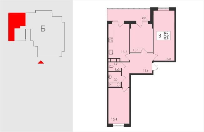 Купить квартиру в новостройках в районе жилой  Доброе в Владимире. Вариант № 93506, 0, площадь -  квм, цена 10764000 рублей