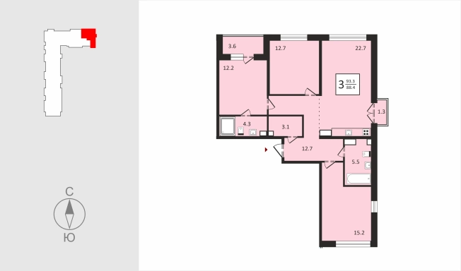 Купить трехкомнатную квартиру в ЖК Квартал Новаторов в Владимире. Вариант № 130654, 1, площадь -  квм, цена 9693130 рублей