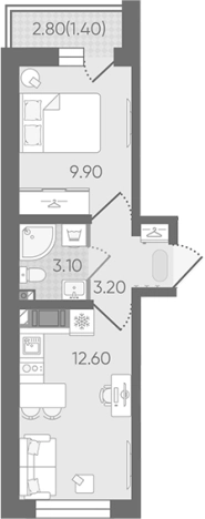 Купить однокомнатную квартиру в новостройках в ЖК Цветной город в Санкт-Петербурге. Вариант № 8093540, 0, площадь -  квм, цена 5841706 рублей