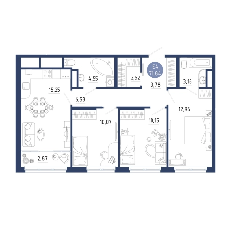 Купить квартиру в новостройках на улице Птицеводов в Рязани. Вариант № 9287815, 0, площадь -  квм, цена 8259445 рублей