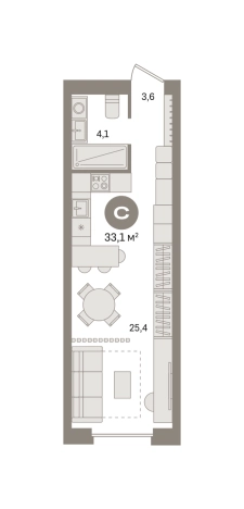 Купить Студию на вторичке в Микрорайоне Новый, Видное в Видном. Вариант № 8587050, 0, площадь -  квм, цена 7460000 рублей