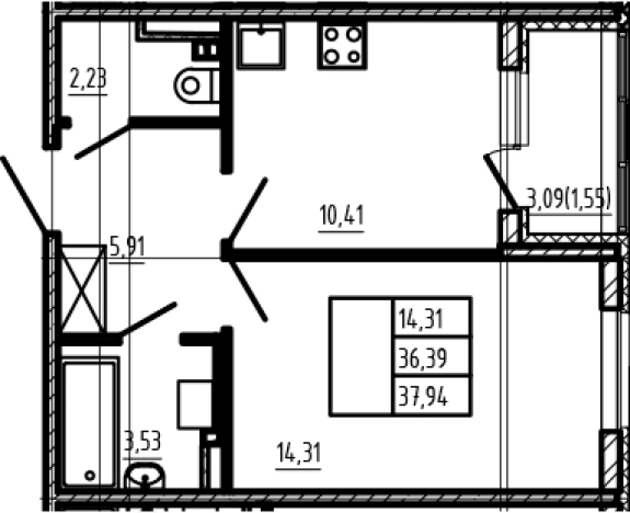 Купить однокомнатную квартиру на улице Златоглавая в Сертолове. Вариант № 6962642, 0, площадь -  квм, цена 8043280 рублей